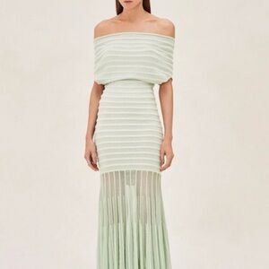 Alexis Off-Shoulder Mint Green Dress
